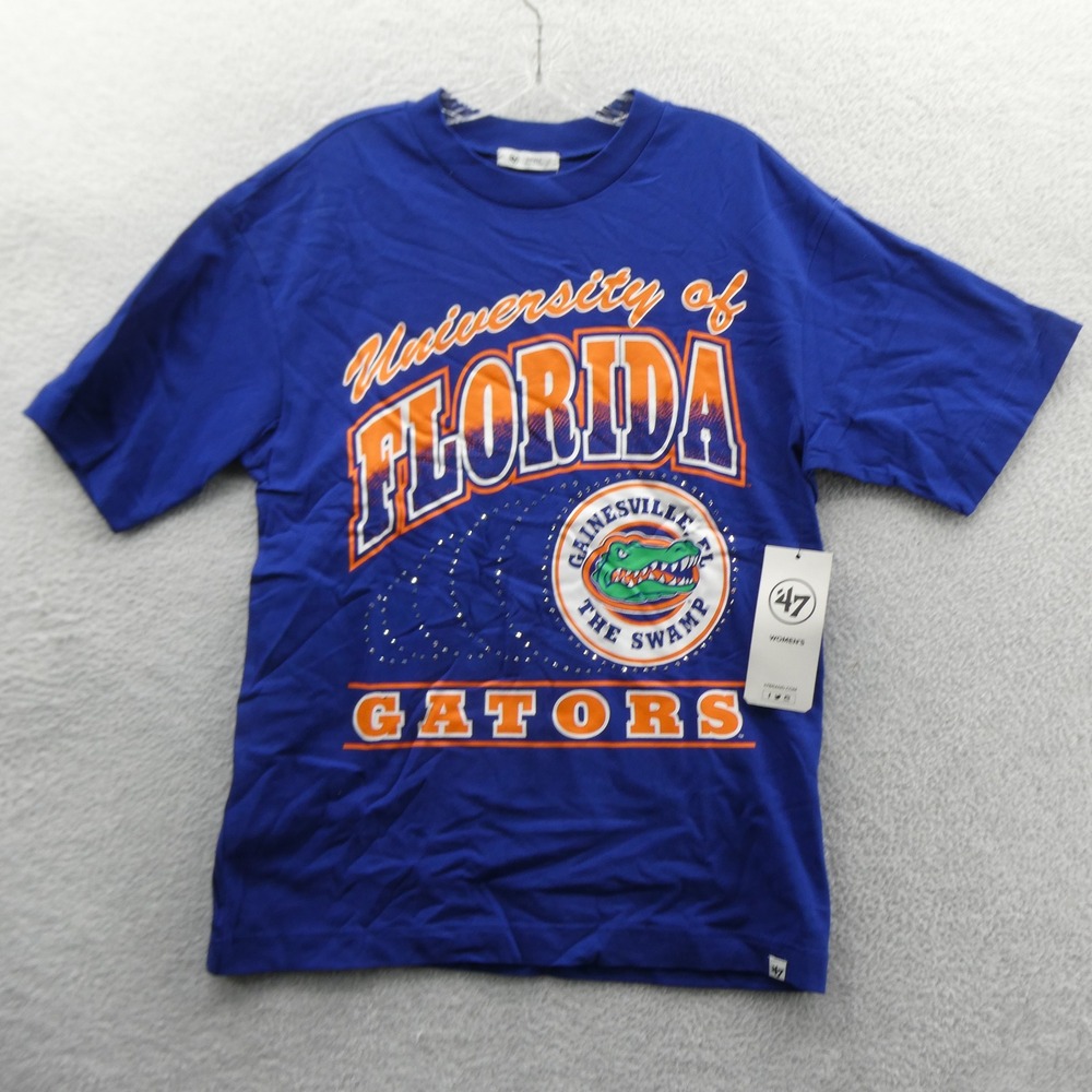'47 Brand Shirt Women Small Florida Gators Blue Oversized Rhinestone NCAA Top